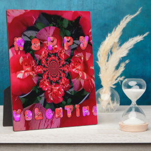 Plaque Photo Roses rouges Iridescente "Bonne Saint Valentin" Im