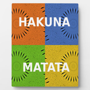 Plaque Photo Rouge doré Vert Hakuna Matata