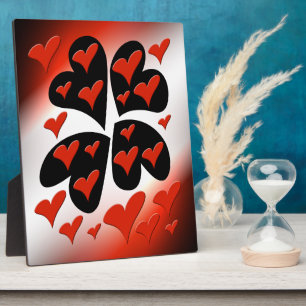 Plaque Photo Rouge sur les coeurs noirs