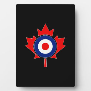 Plaque Photo Rounde canadienne de la feuille d'érable Mod CANAD
