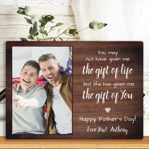 Plaque Photo Rustic BONUS DAD Poem Photo Fête des pères personn