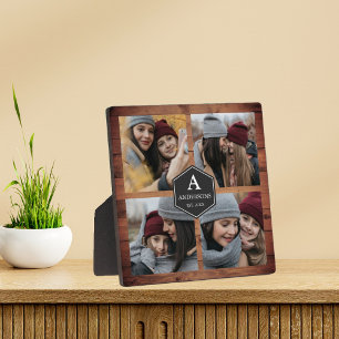 Plaque Photo Rustic Grange Wood 4 Photos Famille Photo Collage
