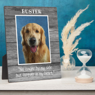 Plaque Photo Rustic Gray Wood Dog Pet Memorial Photo Keepsake