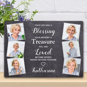 Plaque Photo Rustic Loving Memory Personalized Photo Memorial 