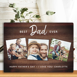 Plaque Photo Rustic Meilleur DAD Jamais Personnalisé 3 Fête des