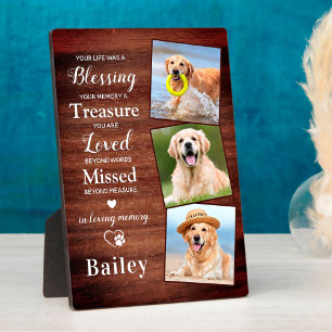 Plaque Photo Rustic Personalized 3 Photo Pet Loss Dog Memorial