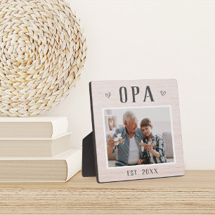 Plaque Photo Rustic Personalized Opa Grandpa Photo