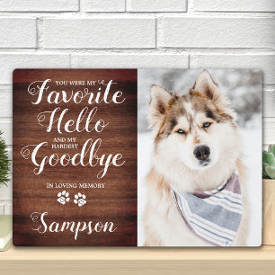 Plaque Photo Rustic Pet Loss Personalized Pet Photo Memorial