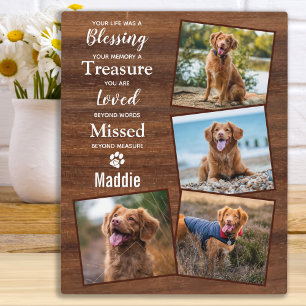 Plaque Photo Rustic Pet Loss Photo Collage Pet Memorial