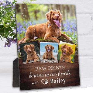 Plaque Photo Rustic Pet Memorial Personnalisé 4 Photo Dog