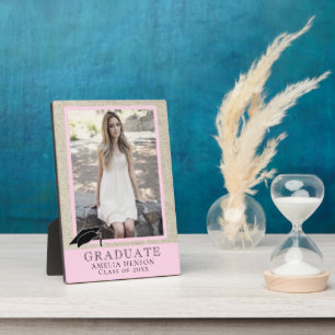 Plaque Photo Rustic Pink Graduate Photo