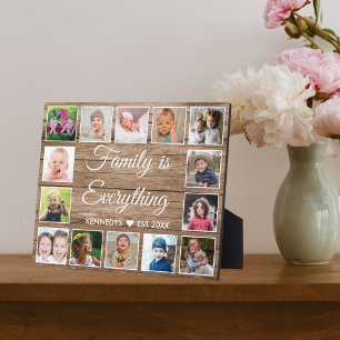 Plaque Photo Rustic Wood 14 Photo Collage Famille Citation