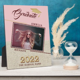 Plaque Photo Rustique moderne Dusty Pink Grad Photo Graduation