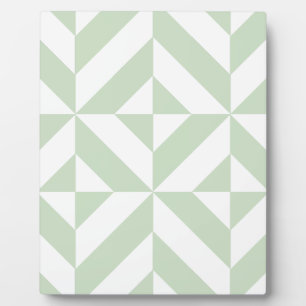 Plaque Photo Sage Green Geometric Deco Cube Pattern