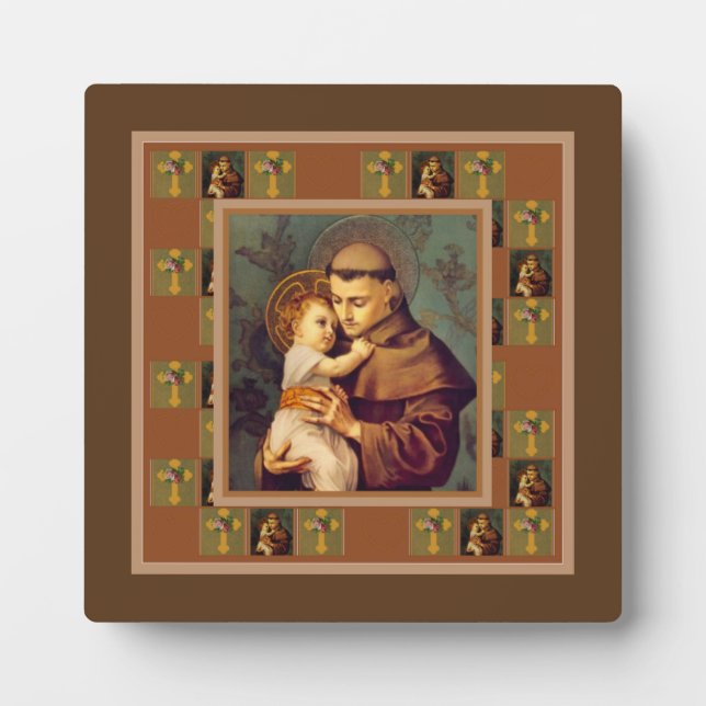 Plaque Photo Saint Antoine de Padoue avec Bébé Jésus (Devant)