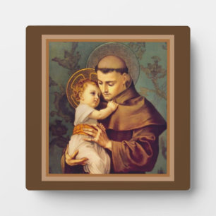 Plaque Photo Saint Antoine de Padoue avec Bébé Jésus