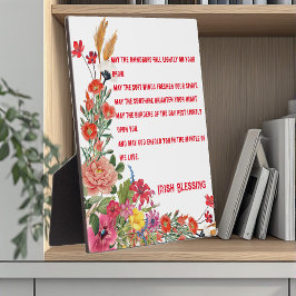 Plaque Photo Saint Patrick's Day Irish Blessing Floral Collage