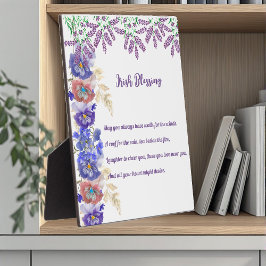 Plaque Photo Saint Patrick's Day Irish Blessing Floral Collage