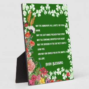 Plaque Photo Saint Patrick's Day Irlandais bénédiction Shamrock