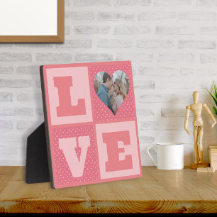 Plaque Photo Saint-Valentin Romantique rose Love Heart Photo