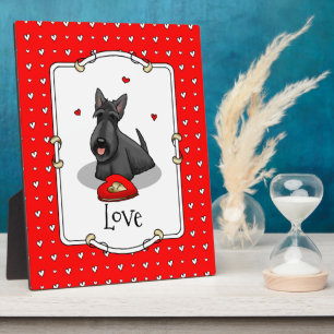 Plaque Photo Saint-Valentin (rouge) Chien écossais (noir) migno