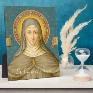Plaque Photo Sainte Claire d'Assise (SAU 027) 8"x12"