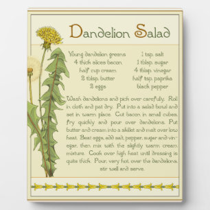 Plaque Photo Salade de Dandelion -