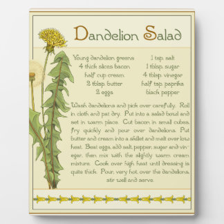 Plaque Photo Salade de Dandelion -