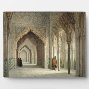 Plaque Photo Salle de la Cour de l'Alhambra, Grenade, 1853 (écl