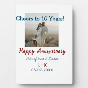 Plaque Photo Salutations à 10 ans heureux anniversaire ajouter 