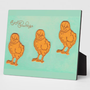 Plaque Photo Salutations de Pâques Chicks Vert