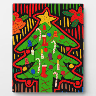 Plaque Photo San Blas Island Christmas Tree Mola