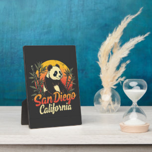 Plaque Photo San Diego California Retro Sunset Panda Vintage