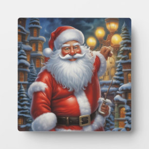 Plaque Photo Santa Clause Joyeux Noël Bonne année