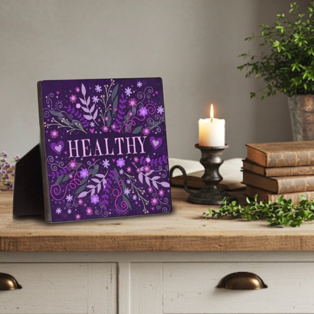 Plaque Photo Santé Purple Inspiration Coeur Floral Plutôt (Créateur téléchargé)