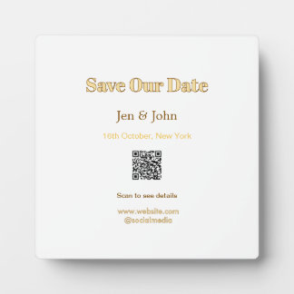Plaque Photo Sauvegarder notre date Scanner QR pour les détails