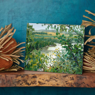 Plaque Photo  Scenic River View From a High Bluff