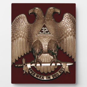 Plaque Photo Scottish Rite 32 degree Mason Double Eagle Red