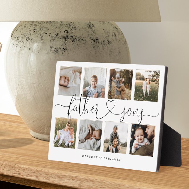 Plaque Photo Script cardiaque père fils | Collage de la grille  (Créateur téléchargé)