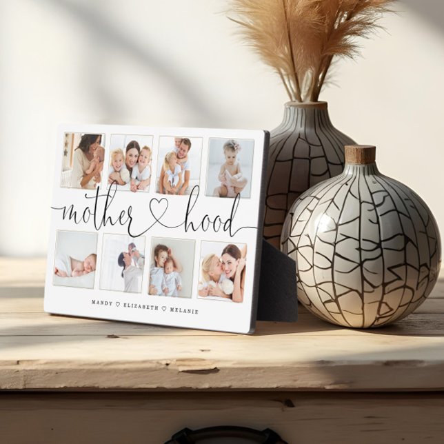 Plaque Photo Script de la mère | Cadeau Pour Les Mères Photo Co (Motherhood Script | Gift For Mothers Photo Collage Plaque)