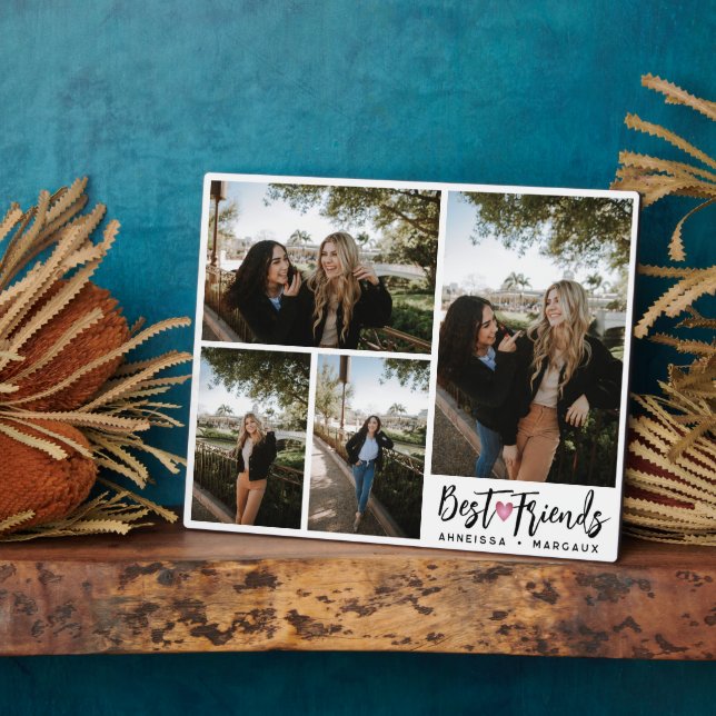 Plaque Photo Script moderne Bestfriends Four Photo Collage Cade (Côté)
