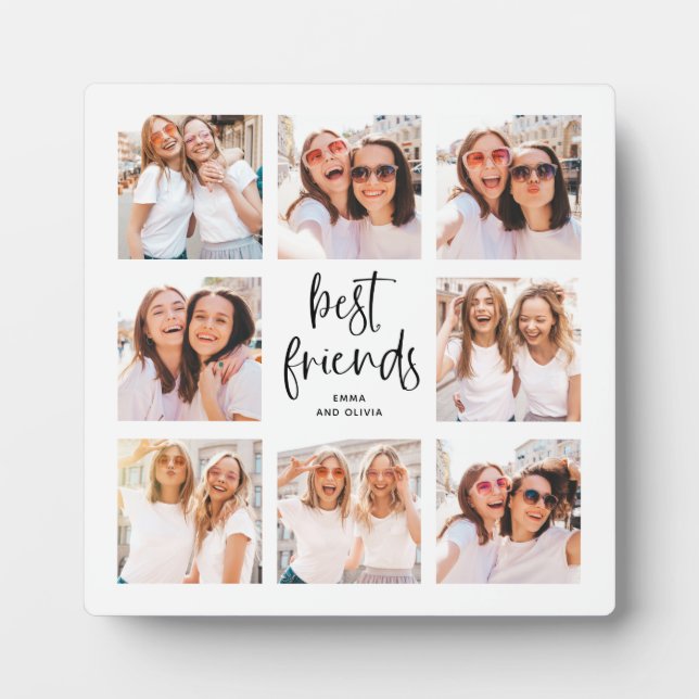 Plaque Photo Script tendance noir et blanc | Meilleures photos  (Devant)