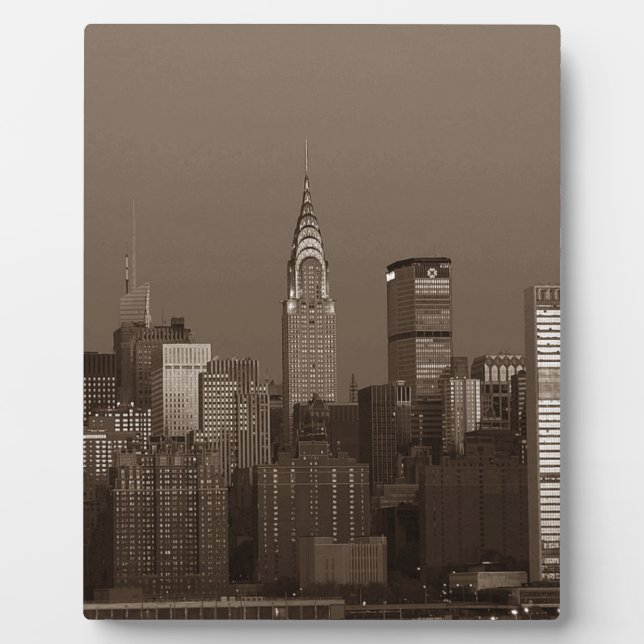 Plaque Photo Sepia New York (Devant)