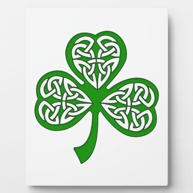 Plaque Photo Shamrock de noeud celtique biseauté (Devant)