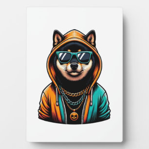 Plaque Photo Shiba Inu en capuche Streetwear