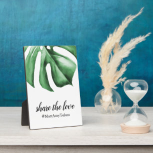 Plaque Photo Signe avec feuille tropicale pour Mariage