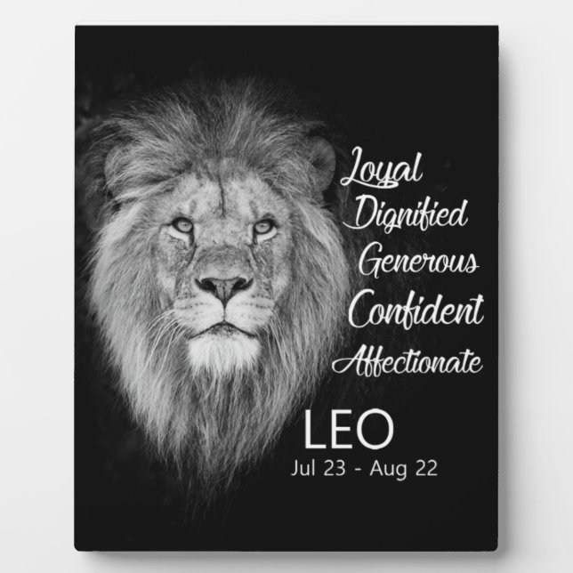 Plaque Photo SIGNE D'Astrologie Zodiaque Lion Head Leo (Devant)
