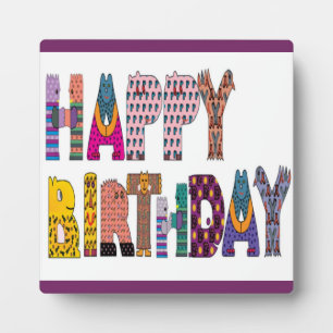 PLAQUE PHOTO SIGNE "HEUREUX ANNIVERSAIRE"