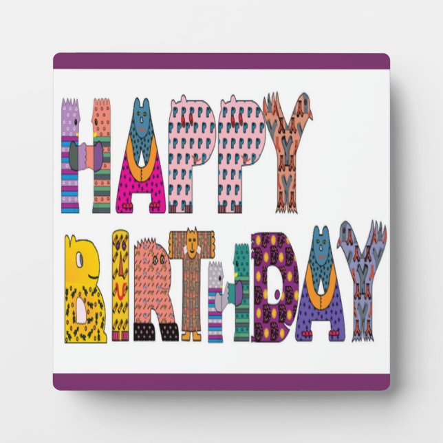 PLAQUE PHOTO SIGNE "HEUREUX ANNIVERSAIRE" (Devant)