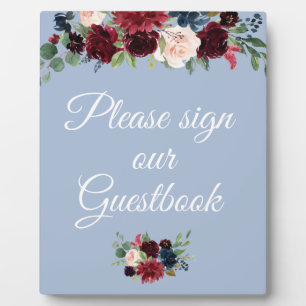 Plaque Photo signe mariage bleu roux